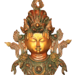 Pure Brass Tara Devi Wall Hanging in Antique Dual-Tone Finish - 10.5 Inches